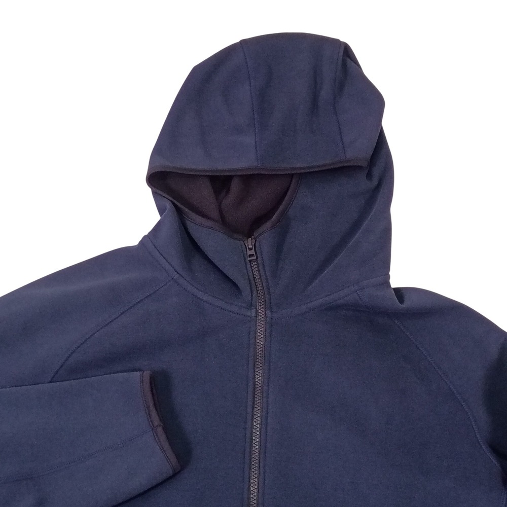 Uniqlo Mens Navy Blue Full Zip Fleece Lined Hoodie Jacket Large